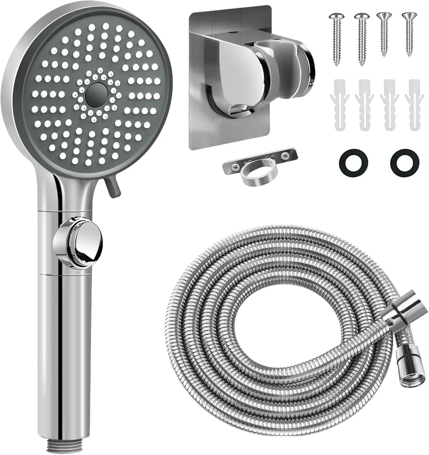 

RV Shower Head with Hose, High Pressure 5 Mode Handheld Showerhead Replacement for Camper Travel Trailer Motorhome with Holder
