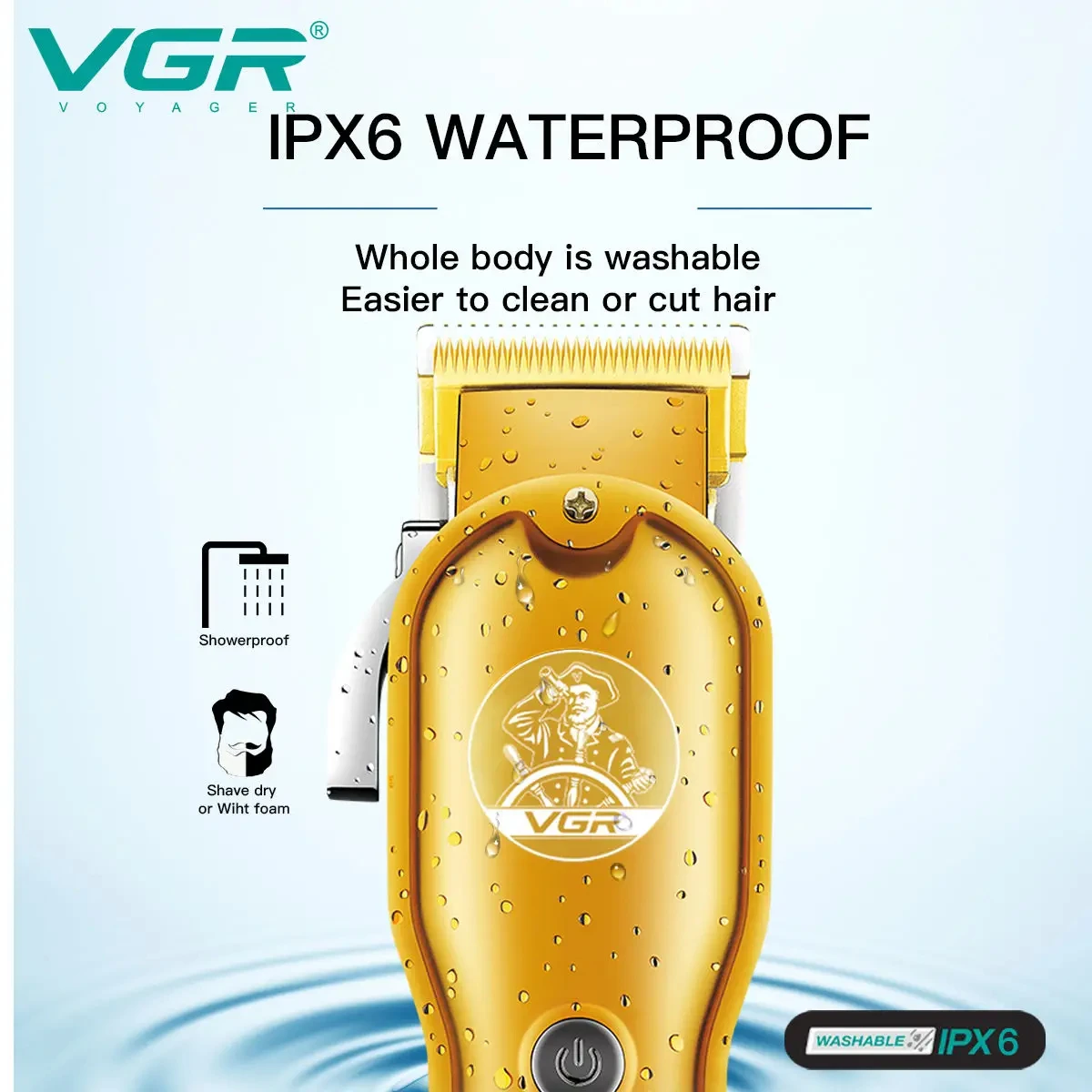 ماكينة قص الشعر VGR 650 ماكينة قص الشعر الكهربائية اللاسلكية الاحترافية القابلة لإعادة الشحن للرجال #6