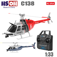 RC ERA C138 BELL 206 RC Helicopter Jet Ranger 6-axis Gyro Stabilized Altitude Hold 4 Channel RTF Aircraft RC Toy for Adults