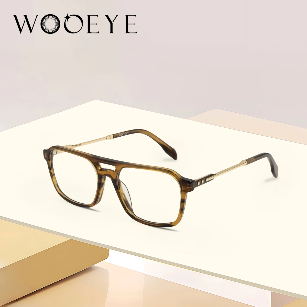 

Wooeye Acetate Metal Aviator Frames Women's Fashion Optical Nearsighted Glasses wooeye Designer Model