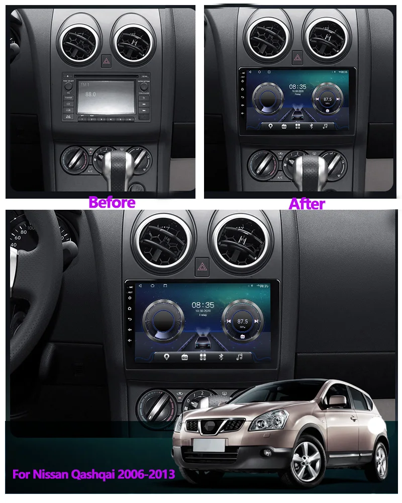 Wanqi TS10 8 Cores  Android 12Car Stereo Multimedia Player for Nissan Qashqai 2006-2013  Navigation GPS No 2 Din 2din DVD