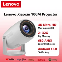Proyector portátil Lenovo 4K 100M Android 12 WIFI 6 TOF No-Sense enfoque automático al aire libre Full HD Video películas proyectores de cine en casa