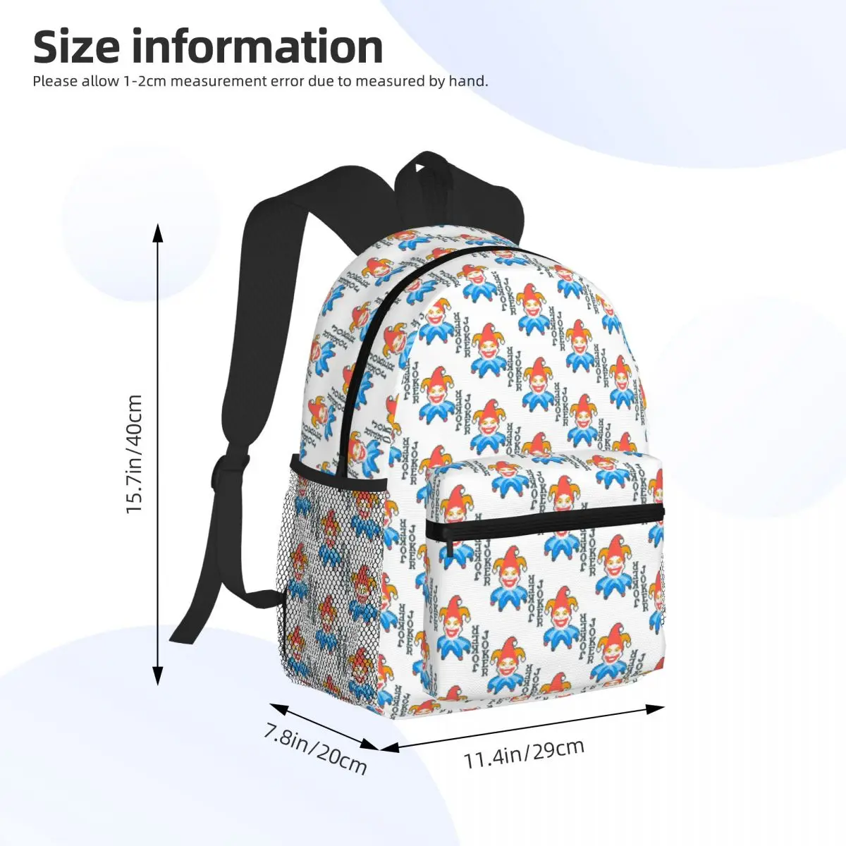 Balatro Playing Card Jocker Lusty Joker Student Backpack School Bag Hiking Travel Daypack for Boys Girls Bookbag Shoulder Bags