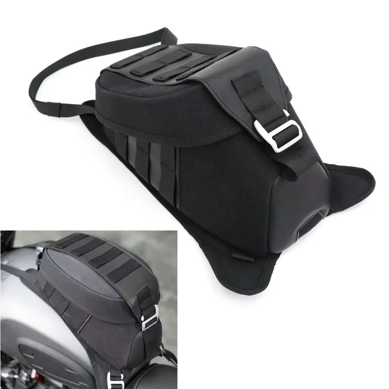 Universal Motorcycle Fuel Tank Bag Strap-on Oil Tank Backpack Portable Luggage Fastening Convenient Splash-Proof