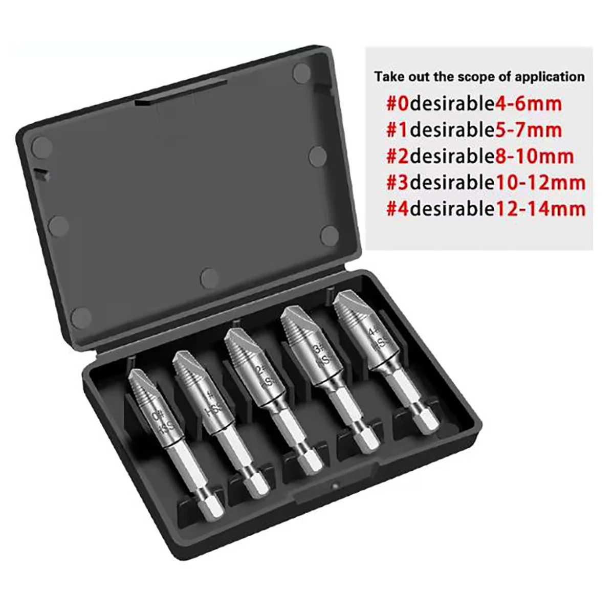 5Pcs Damaged Screw Extractor Drill Bit High Speed Steel Double Easily Take Out Side Drill Out Broken Screw Remover Bolt