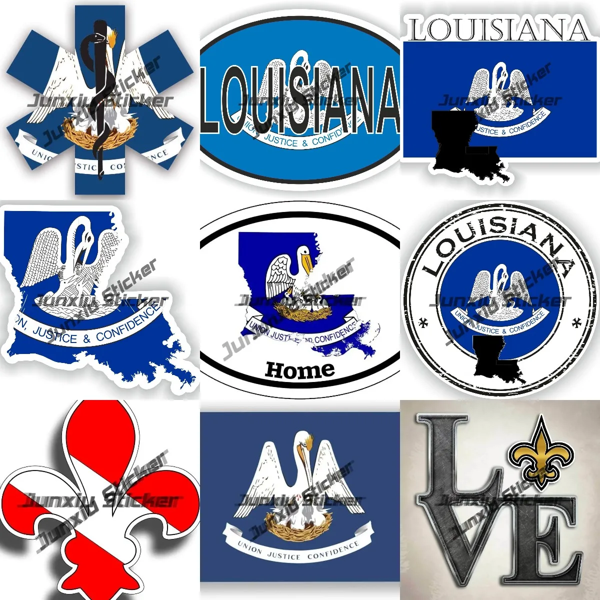 

Louisiana Star of Life Sticker Louisiana Seal Round Flag Map Country Code Oval Sticker with Flag Decal UV Protected Outdoor