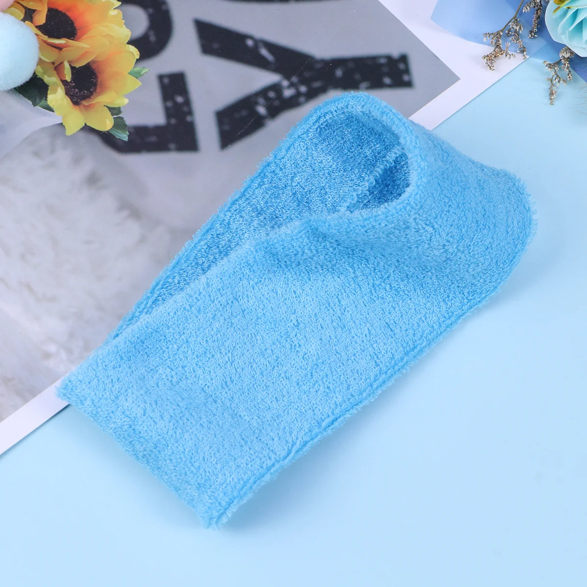 

Yoga Headband Sky Blue Elastic Cloth Adjustable Sports Sweatbands Spa Makeup Wrap Reusable Sports Sweatbands