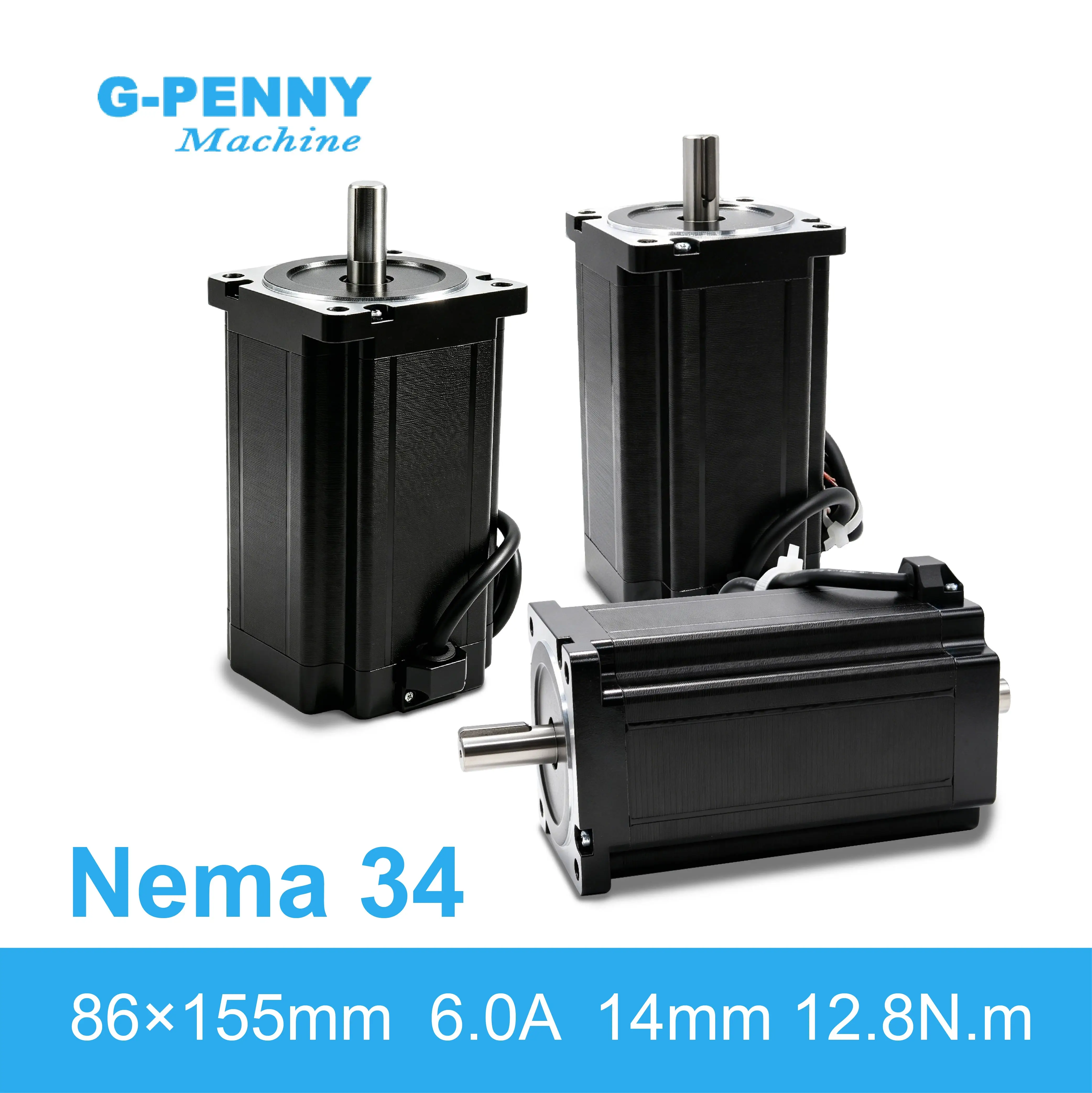 g-penny-nema34-stepper-motor-86x155mm-128nm-1800oz-in-6a-14mm-shaft-for-cnc-engraving-router-lathe-plasma-cutting-3d-printer