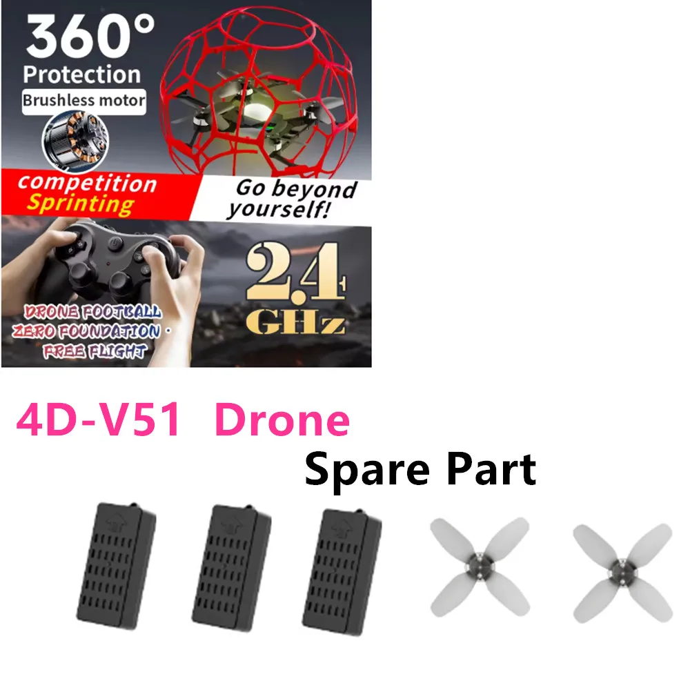 V51 Drone Propeller Maple Leaf  7.4V 1200mAh / 4D-V51 Drone Battery Spare Parts 4DRC V51Drone Accessories Flight 12  Minute