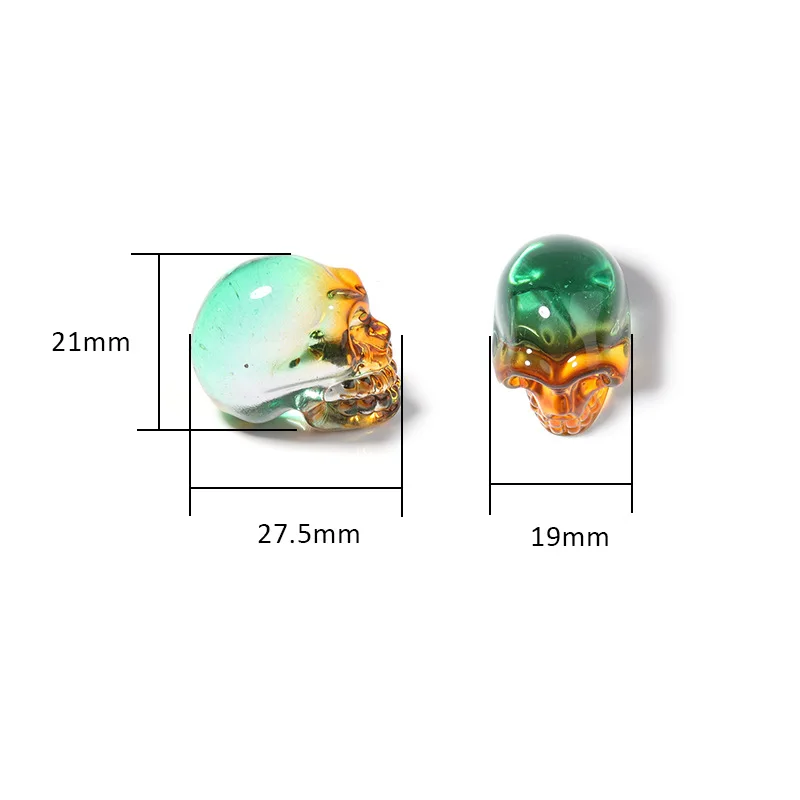 19X27.5mm Colorful Glass Lampwork Glaze Skull Beads For Jewelry Making Accessories DIY Necklace Bracelet Birthday Gifts Ornament