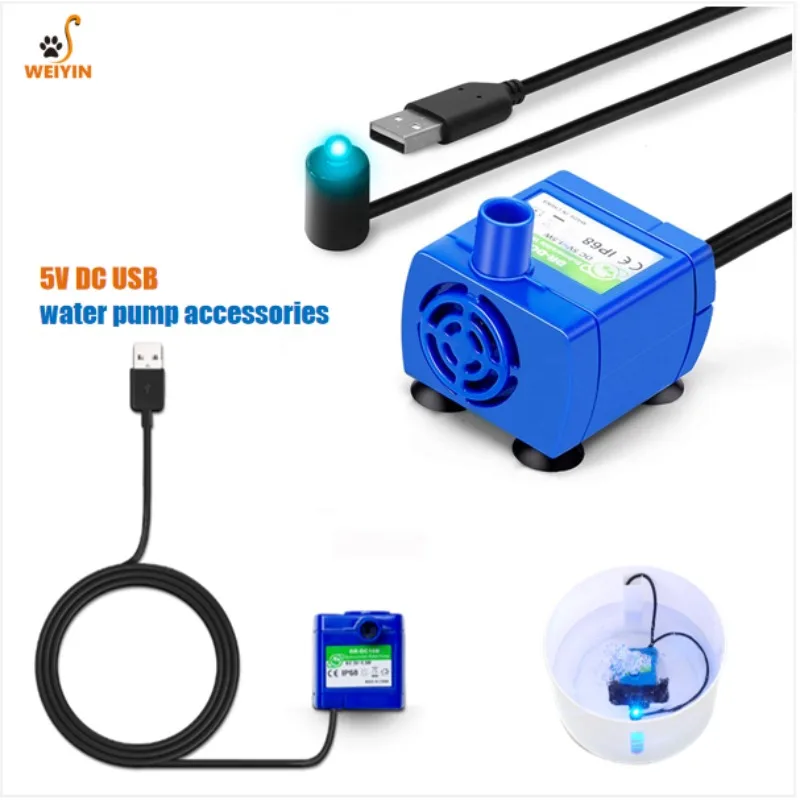 Pet Water Dispenser Water Pump Low Noise Motor Pump 5V DC USB Water Pump Accessories for Cat and Dog Water Dispensers