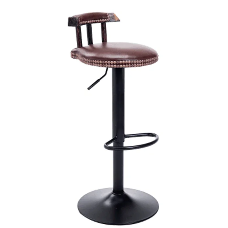 American Style Solid Wood Round Bar Table Counter Height with Metal Base for Home Kitchen Cafe Breakfast Nook