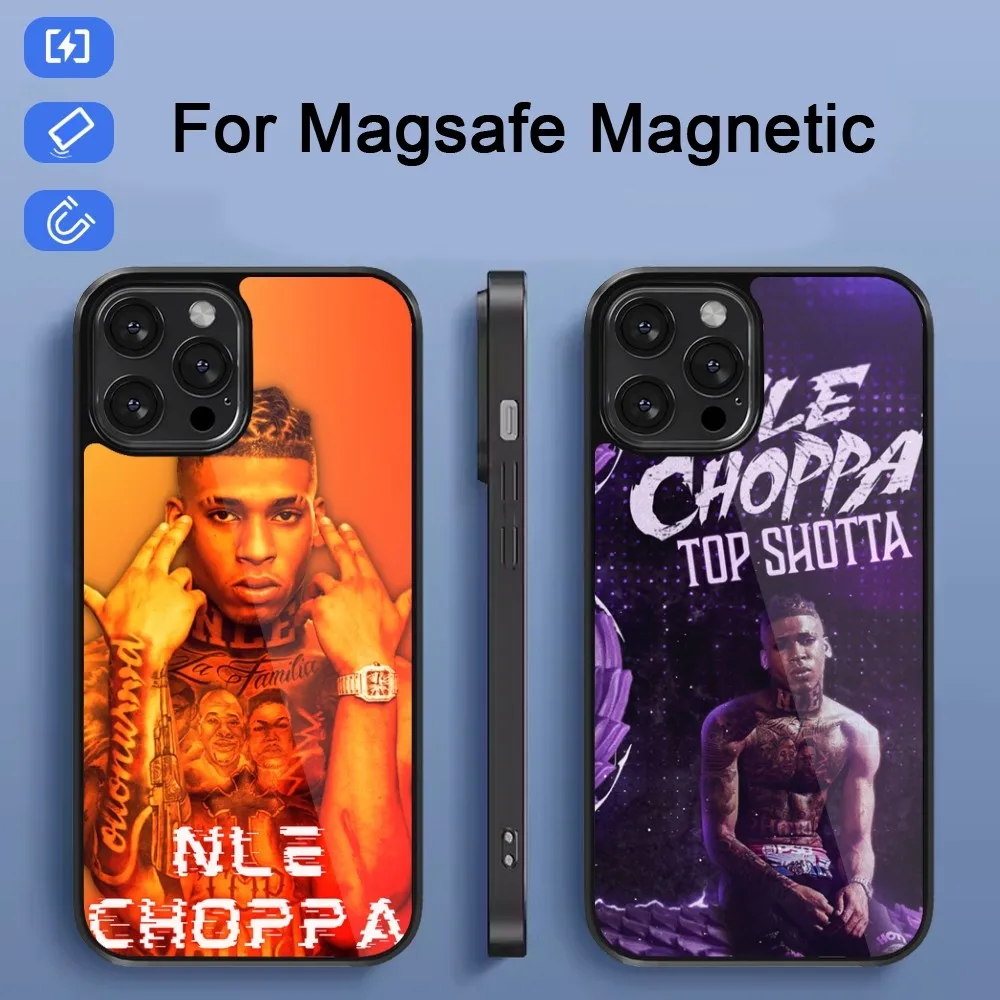 Rapper N-NLE C-Choppa Phone Case For iPhone 15 14 13 12 11 Pro Max Plus Mini Magsafe Magnetic Black Cover