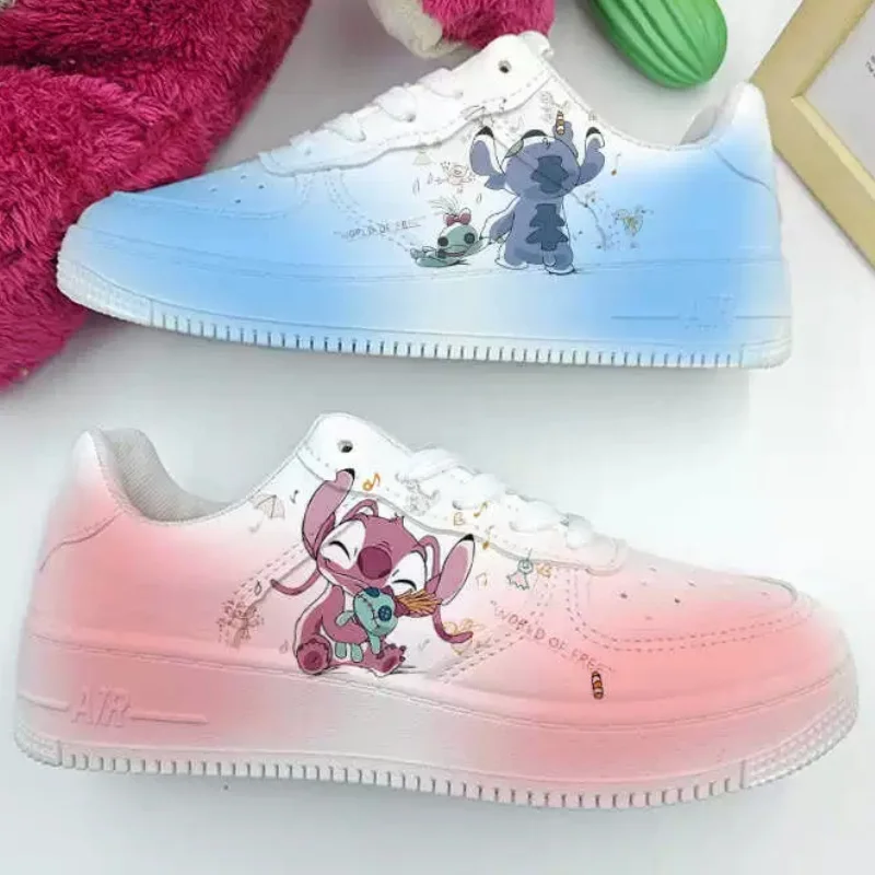 Kawaii Stitch Sport Shoes Disney Stitch Basket Shoes Angel Casual Sneakers Kid Tennis Shoes Lilo & Stitch Board Shoes Size 35-44