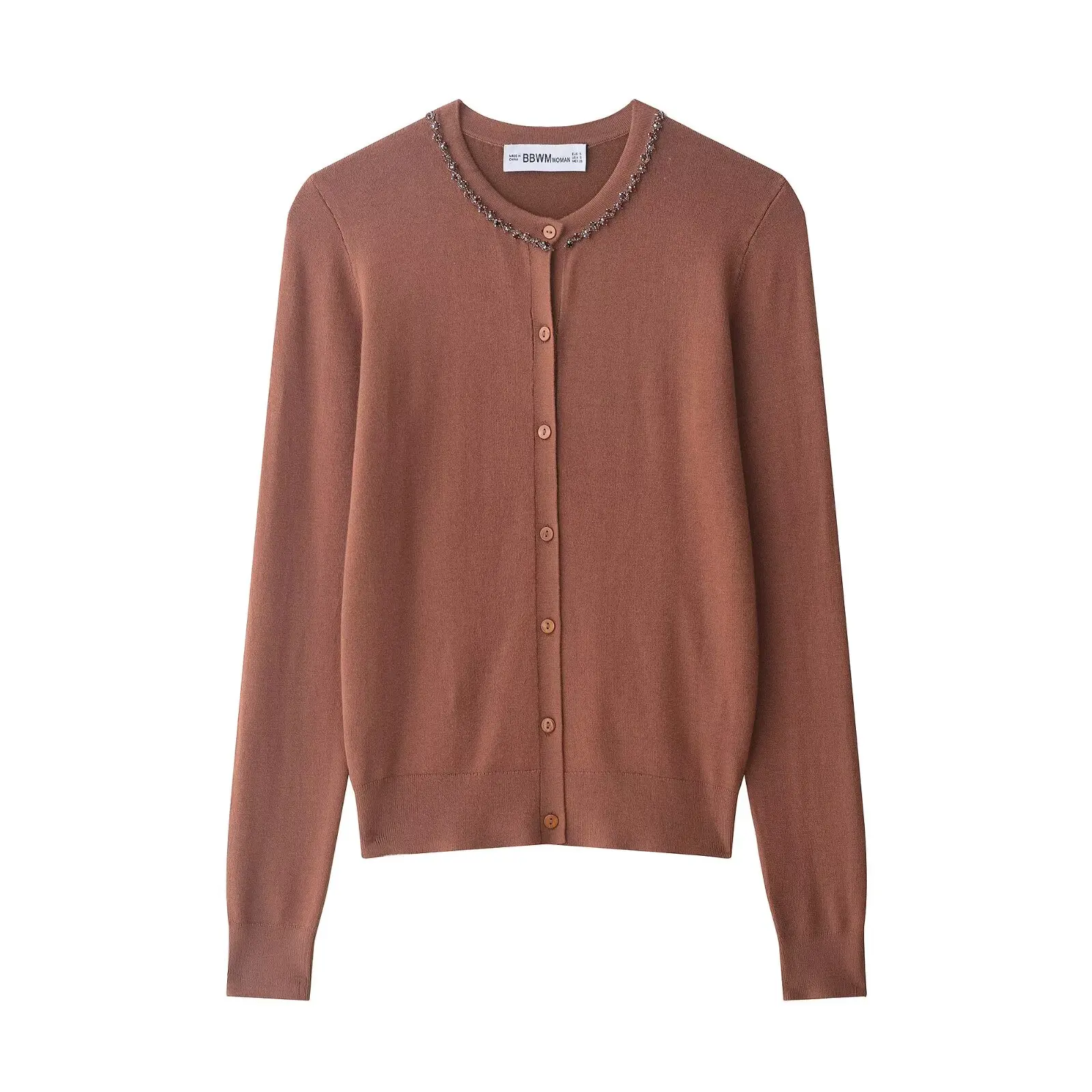 

Women's Knit Cardigan 2025 New Arrival Women's Casual Fashion Crew Neck Cardigan Knit Sweater