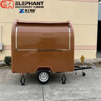 Smooth Curved Mobile Food Trailer, Round Type Commercial Food Truck For Retail Sale