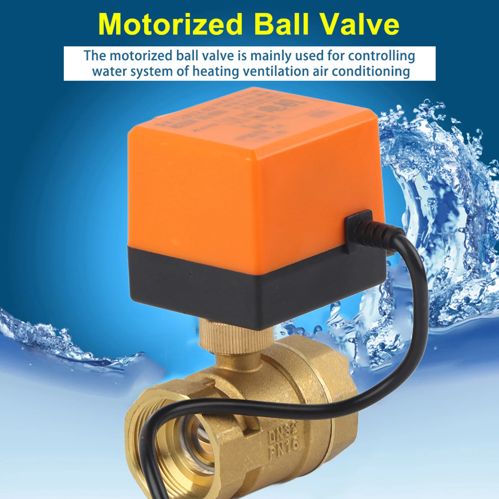 

Электрический моторизованный шаровой кран из латуни AC 220V G1-1/4 DN32, 2-ходовой, 3-проводной, 2-позиционный, с электроприводом