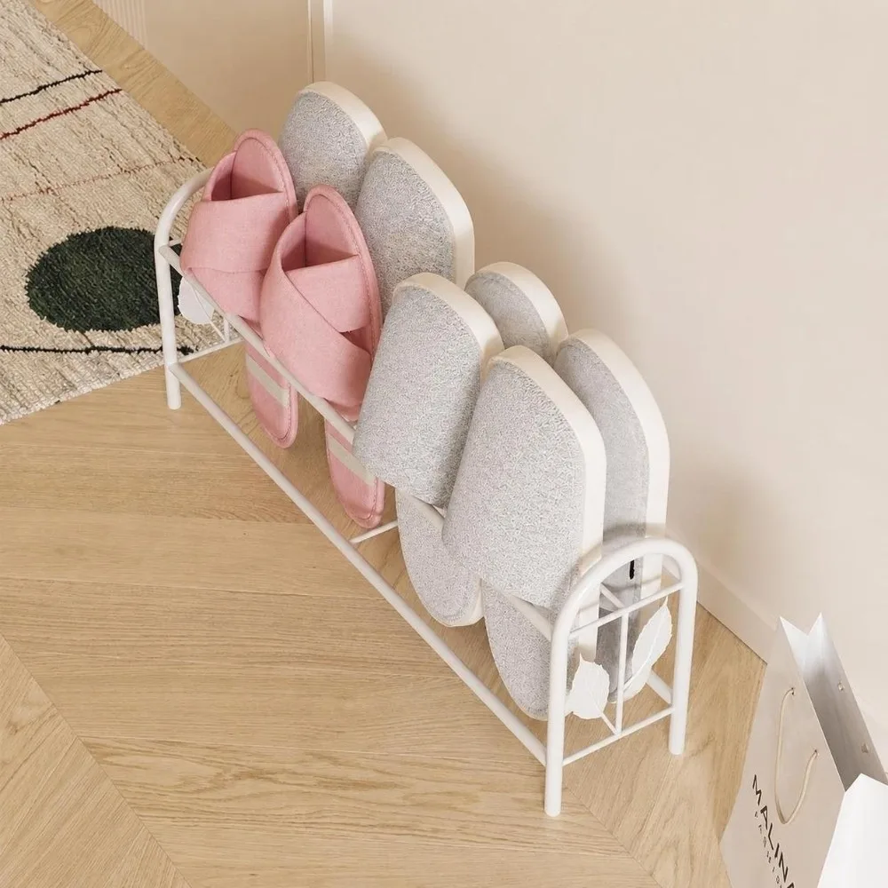 Two-Layer Shoe Rack Metal No Installation Needed Shoe Storage Shelf Vertical Space Saving Shoe Organizer Rack