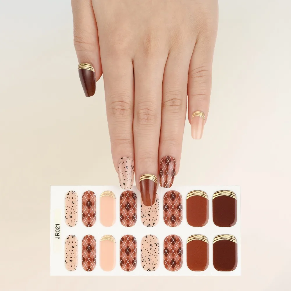 25 نصيحة من شرائط الأظافر DIY ملصقات طلاء الجل للأظافر تعمل مع مصابيح أظافر UV/LED شبه معالجة تدوم طويلاً في جميع أنحاء الأظافر