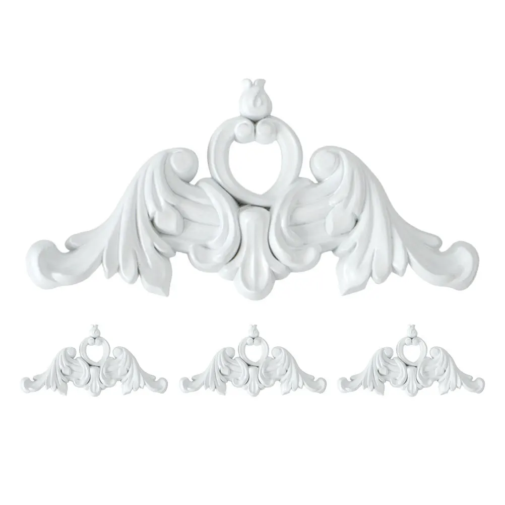 

4pcs Carved Onlay For Wall Decor Elegant Vintage Style Corner Applique Furniture Cabinet Decoration Delicate Carving Diy Home