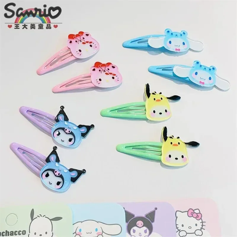 Hello Kitty Hairclips Kawaii Hair Accessories Sanrio Baby Girl Bows Hair Clip Headbands Ties Fashion Hairties Kuromi Girls Fall