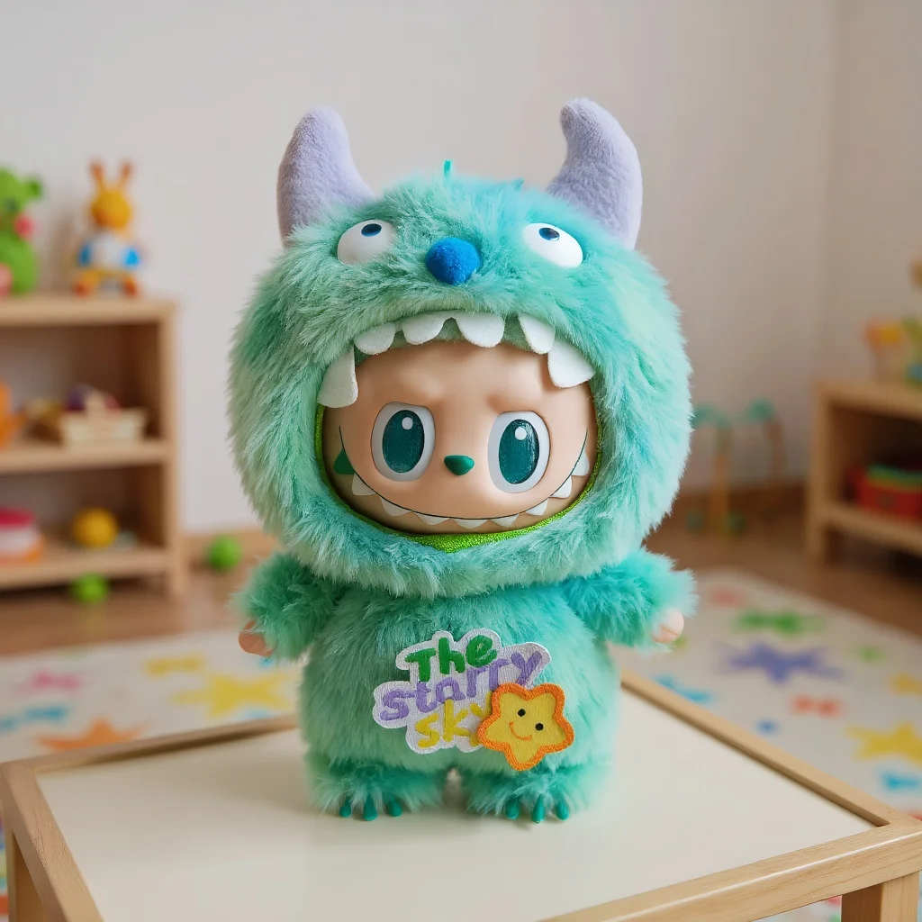 

Новые аксессуары для кукол для одежды Labubu, наряд 15/17 см для Monsters Labubu V3 V2 V1, плюшевый вязаный костюм на подтяжках для куклы