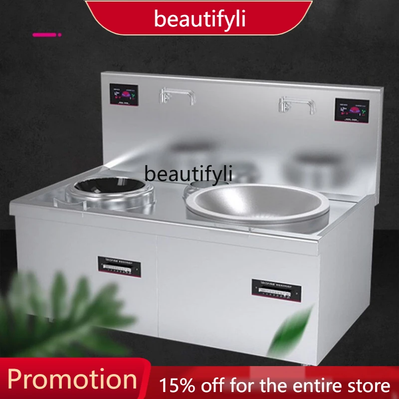 

A61 Commercial Induction Cooker High-Power Double-Head Wok 15/20kW Induction Cooker Dining Hall Big Pot Radio Stove