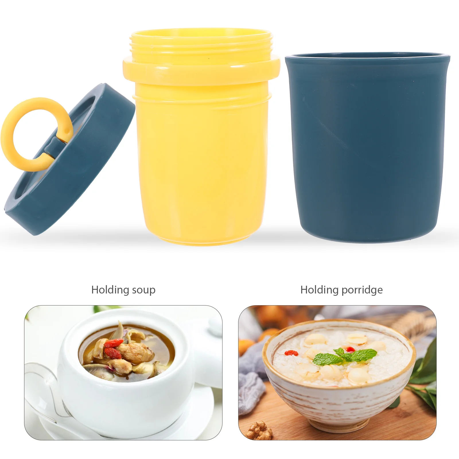 

Sealed Soup Cup Microwaveable Pp Plastic Leak Proof Container With Silicone Vent Foldable Spoon Portable Waterproof For Home