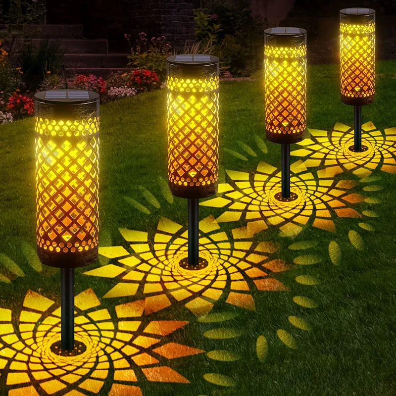 Metal Solar Light Outdoor Garden Patio Pathway Landscape Lights Yard Driveway Lawn Decoration Solar Lantern Waterproof Courtyard