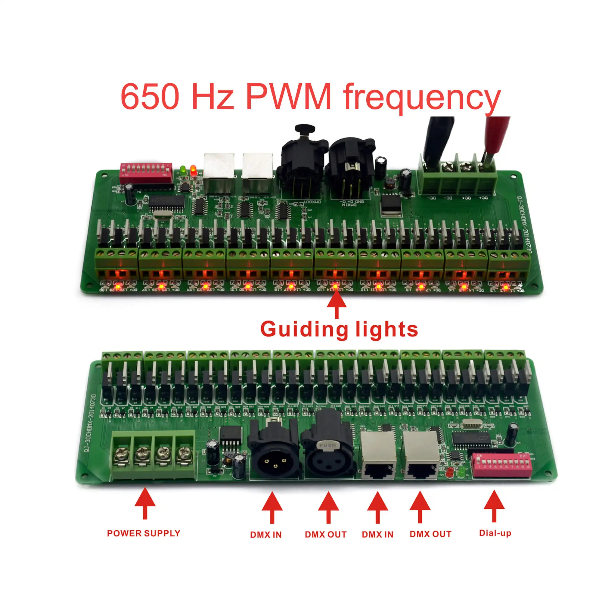 Imagem -03 - Controlador Dmx de Alta Potência 30 Canais 60a Dmx512 Decodificador de Placa de Circuito para 12v 24v Led Rgb Interruptor Controlador Dimmer