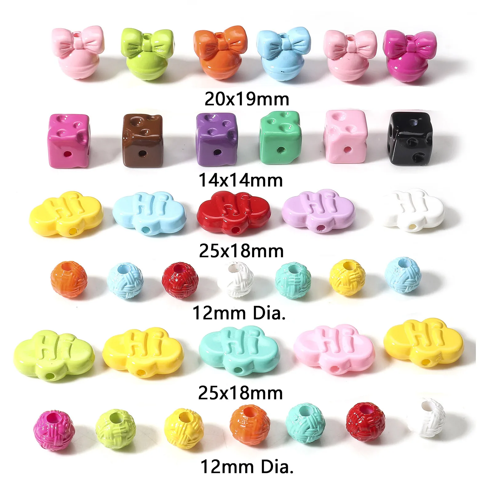 10pcs Acrylic Beads Diy Charm Jewelry Making Random Mixed Color Christmas Cloud Painted Baked Acrylic Beads Girl Children Gifts