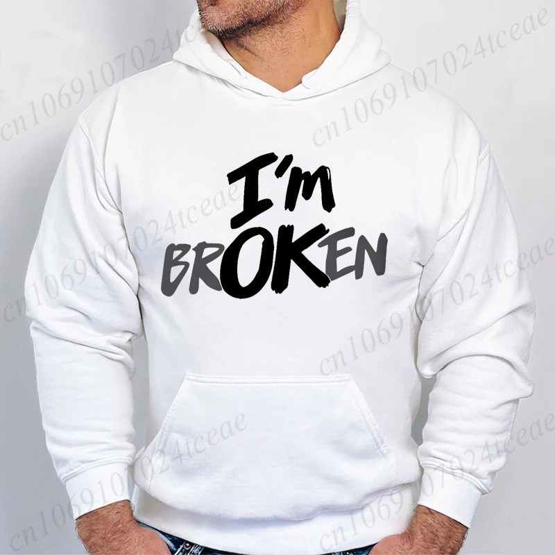 أنا موافق كسر طباعة الرجال النساء هوديس بلوزات ملابس كاجوال موضة مقنعين ملابس رياضية أنا موافق كسر شخصية بلوزات #5