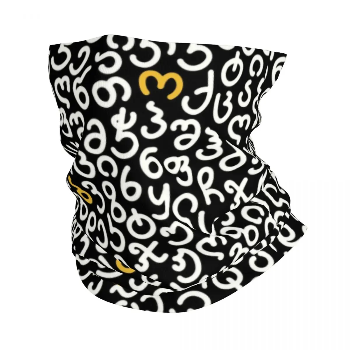 Georgian Letters Bandana Winter Neck Warmer Women Windproof Wrap Face Scarf for Ski Georgia Patriotic Gift Gaiter Headband