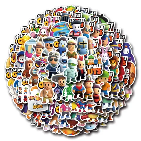 110pcs Stumble Guy Cartoon Game Creative Decoration Refrigerator Cell Phone Water Cup Computer Waterproof Sticker