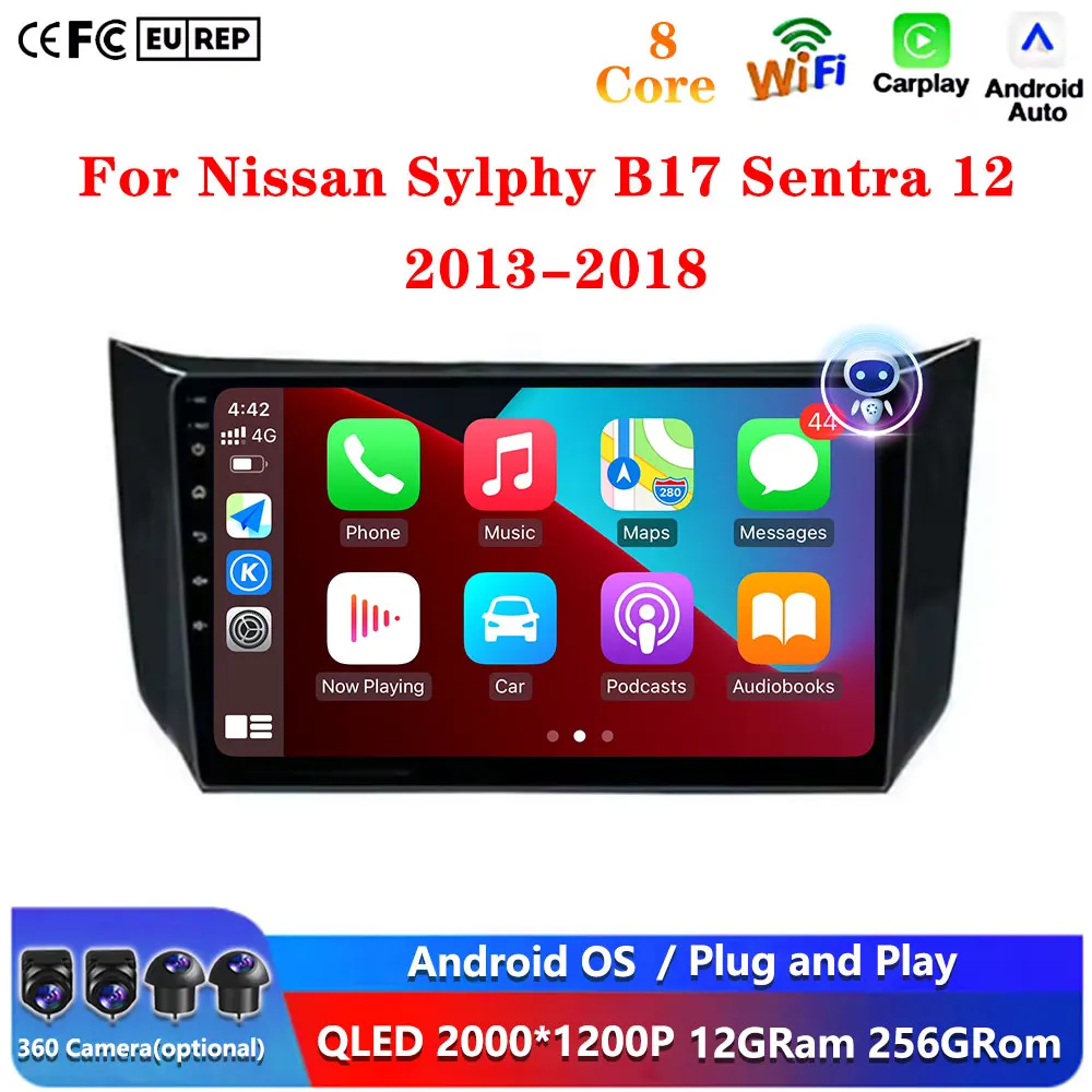 

Car Radio Multimedia Player BT DSP Stereo Android Auto For Nissan Sylphy B17 Sentra 12 2013 2014 2015 2016 2017 2018 Carplay