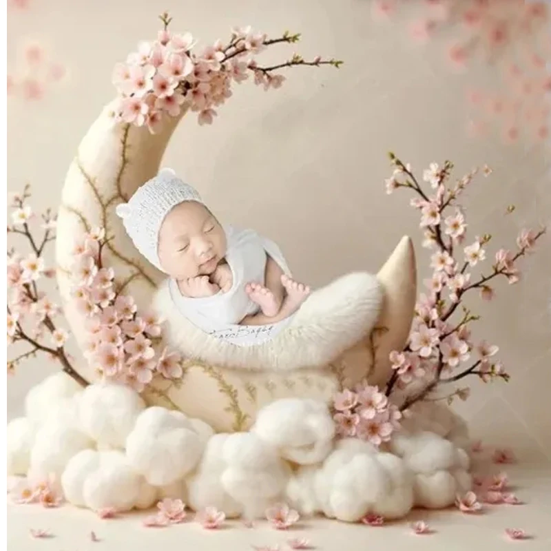 Set fotografico per neonato in 2 pezzi - Avvolgimento elastico 40x150 cm e cappello con orecchie di gatto - Kit di oggetti di scena per fotografia in cotone per bambini