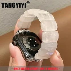 Strap For Apple Watch Band S11 S10/9/8/7/6/SE/5/Ultra IWatch 49/46/45/44/42/41/40/38mm Resin Elastic Rope Natural Stone Bracelet
