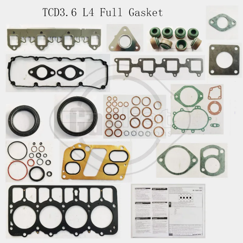 

Full Engine 4 cylinder Rebuild Conversion Gasket Set FOR DEUTZ 3.6L MOTOR TCD3.6 L4 Rebuild Gasket Set Oil Seal Set