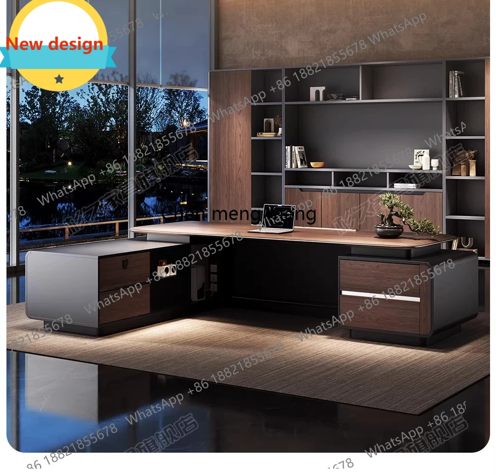 

B567 Office boss desk light luxury senior sense president desk high-end class chairperson office desk and chair combination