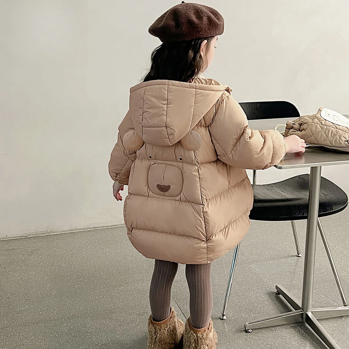 

Kids' Winter Thickened Stylish Down Jacket Cartoon Bear Warm Padded Coat Kids Winter Clothing Baby Thermal Insulated Outerwear