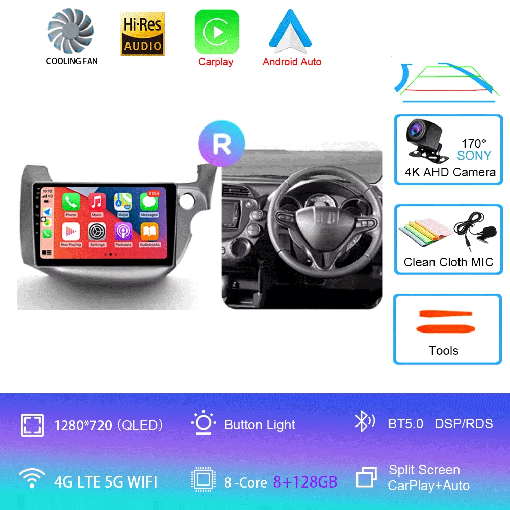 For Honda Jazz 2 GG 2008 - 2014 Fit 2 GE GP GE 2007 - 2014 GPS Car Radio Navigation Multimedia Video Player Stereo BT Android 16 image 3