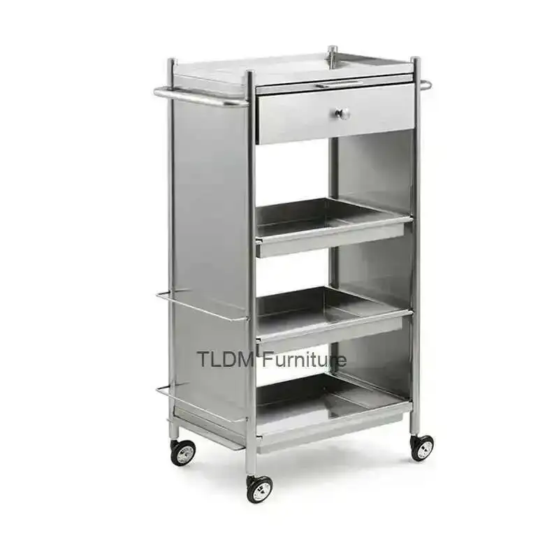 Gold Aesthetic Wheeled Trolleys With the Ruedss Beauty Medical Salon Chairs Equipment Free Shipping Stroller Hair Trolley Tool