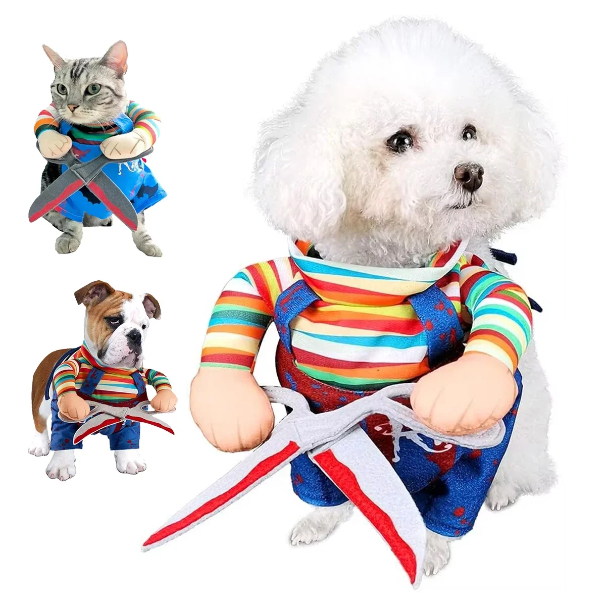 Halloween Dog Costume Puppy Funny Scissor Hands Pet Cosplay Outfits Dog Fancy Dress Cat Clothes for Christmas Birthday Party2024