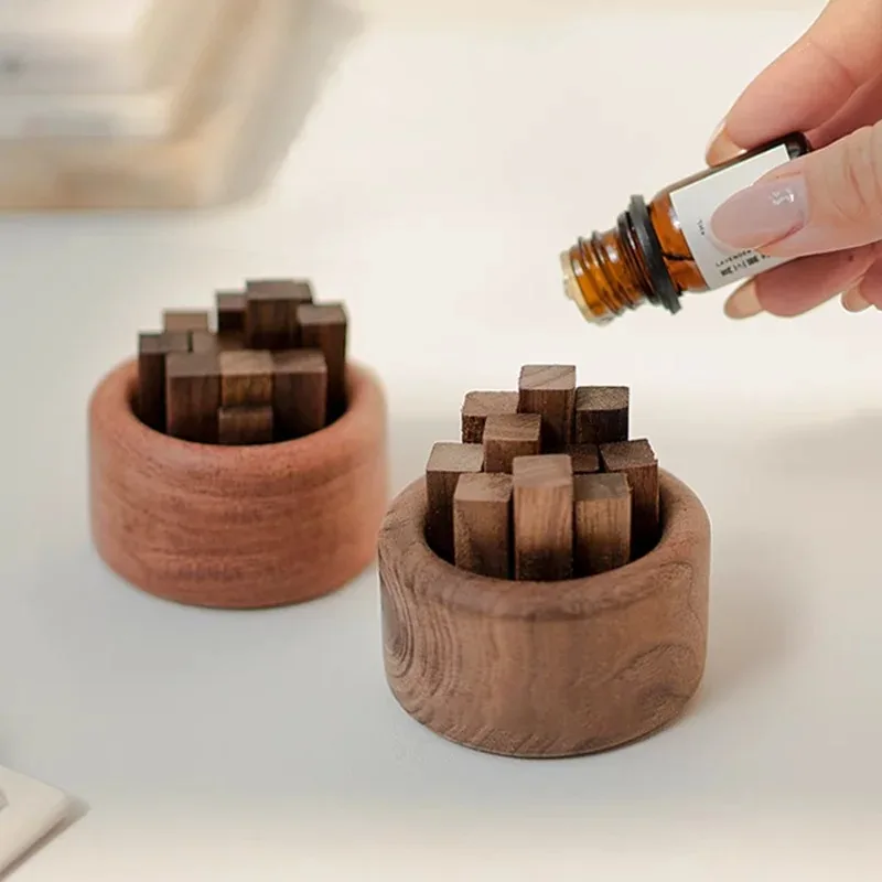 Wooden Essential Oil Aromatherapy Diffuser Beech Wood Black Walnut Volatile Refreshing Sleep Aid Yoga Accessories Home Decor