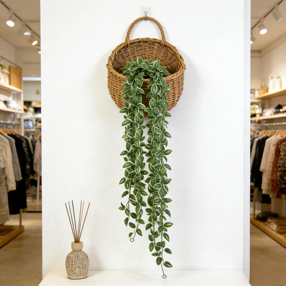 175cm Artificial Plant Vines Fake Hanging Lvy Vine Wall Scindapsus Plants Faux Rattan Silk Pothos Leafs For Home Garden Decor