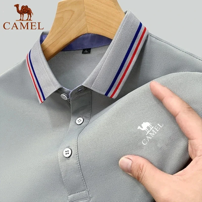 CAMEL High End Embroidered Polo Shirt Men's Summer High Quality Fashion Business Leisure Outdoor Sports Short Sleeved T-shirt