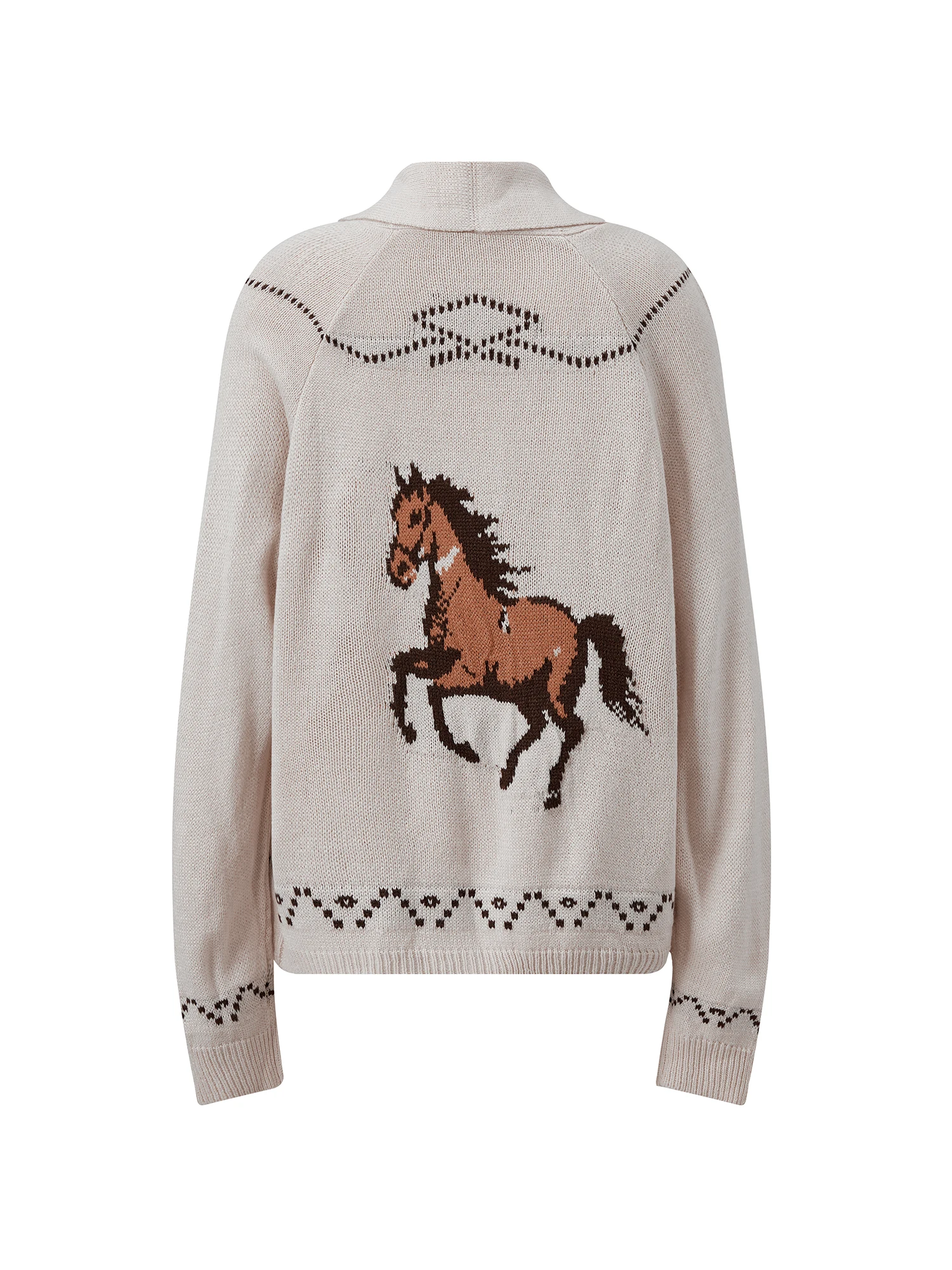 Wintertrui voor dames, trui met lange mouwen, ronde hals, sneeuwvlokprint, gebreide kleding met geribbelde manchetten en zoom