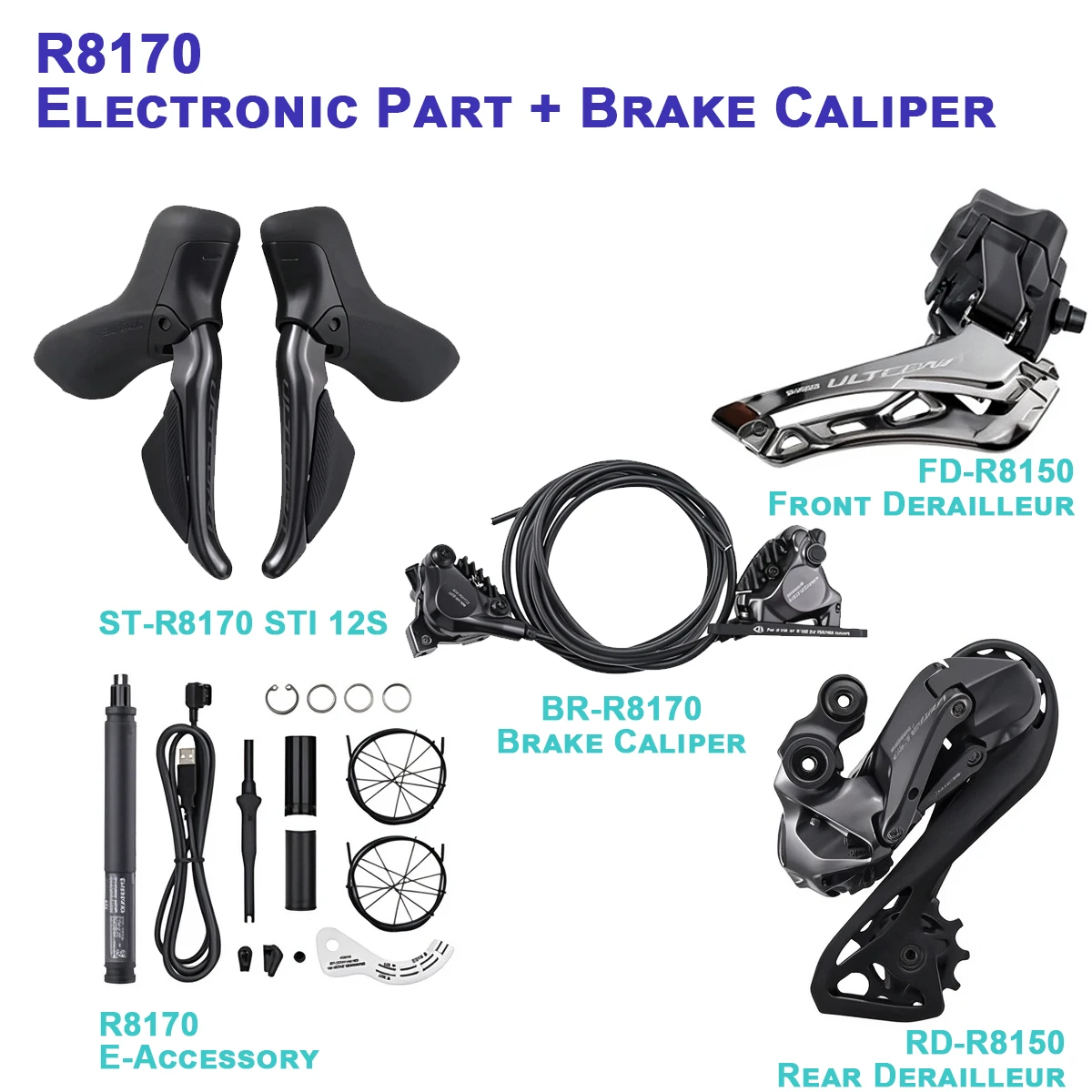 R8170 Ultegra Groupset | R8170 STI 12S Di2 Electronic Shifting | R8150 Front and Rear Derailleur | R8170 Caliper| R8100 Crankset