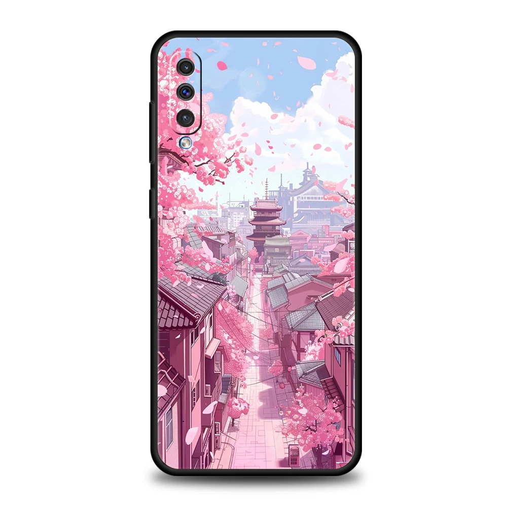 Pink Spring Cherry Blossoms Phone Case for Samsung Galaxy A24 A13 A53 A73 A33 A22 A12 A02 A03 A05 A70 A50 A10 A20 5G Cover Shell