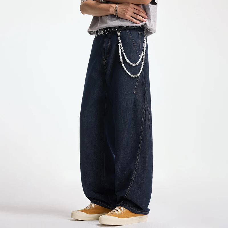 2026 Spring/Summer New Original Color Jeans American Straight Loose Pants Men's Casual Pants